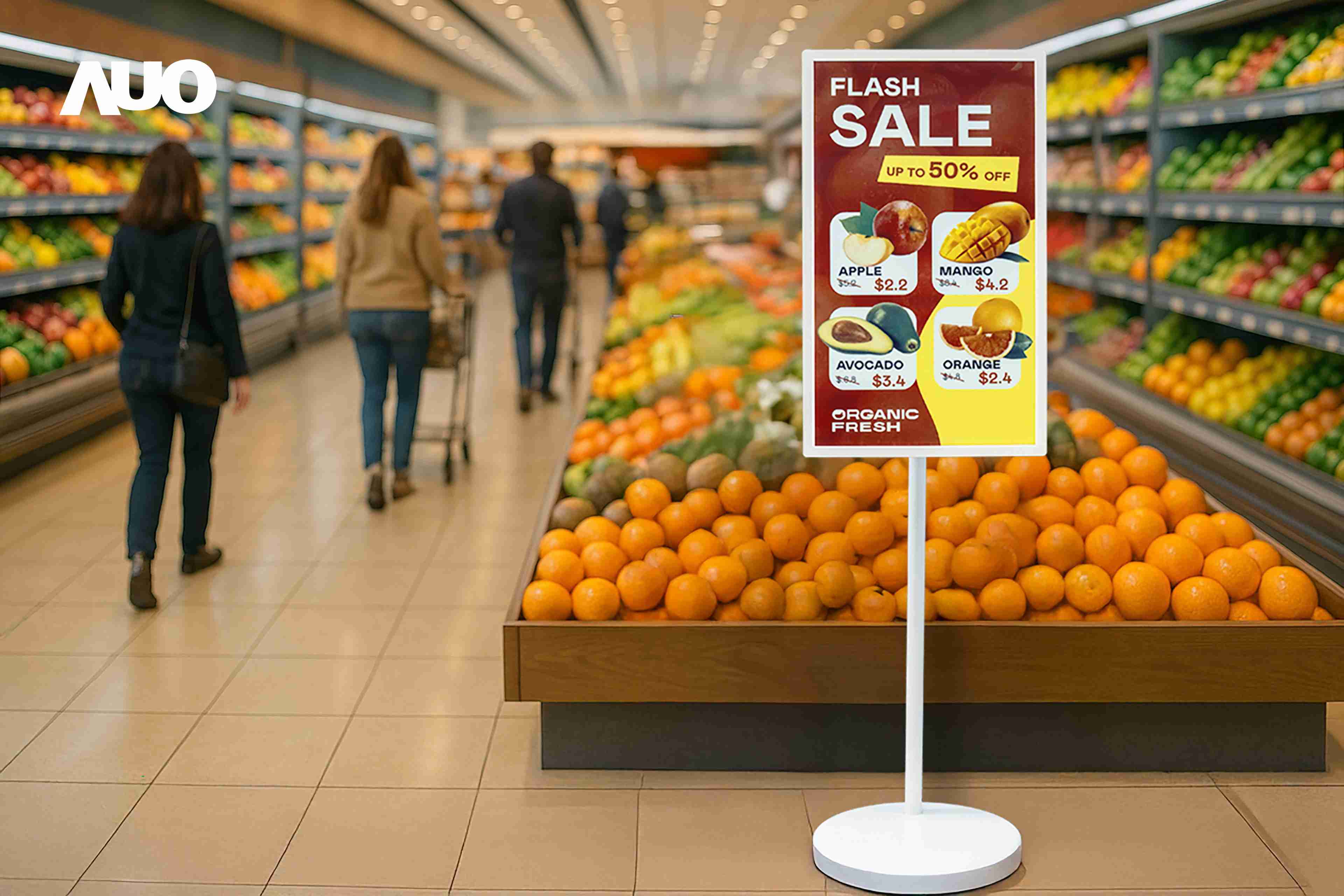 达擎首亮相低功耗、、、全彩的〝aecoPost电子纸解决方案〞，，，仅在更新画面时需要微量的电力驱动，，无需布建电线的便捷设计，，，，使其可灵活应用、、、随意置放，，并可透过云端或行动装置app，，，，轻松管理及排程广告内容，，，，晋升店头营销利器。。。。